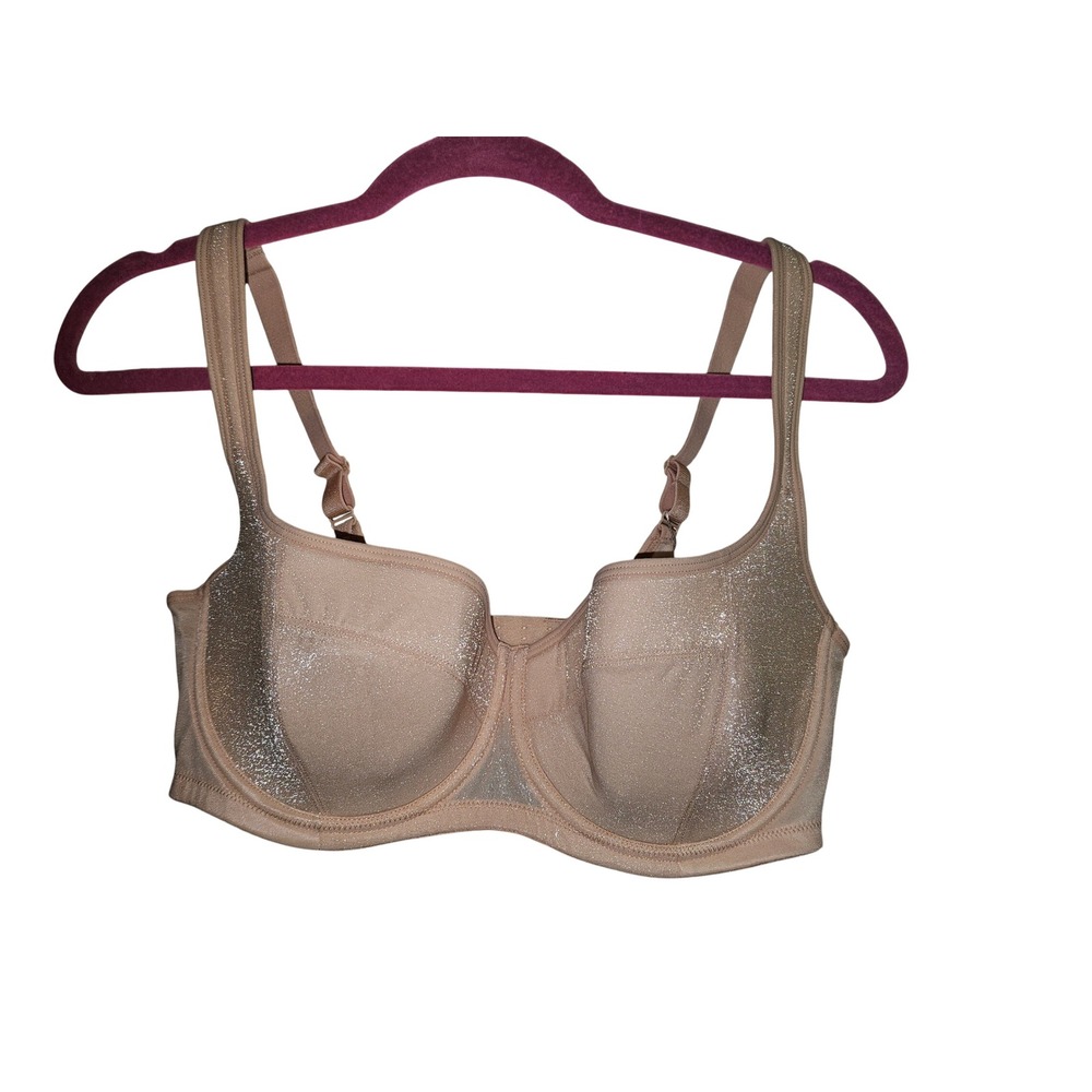 HSIA Rose Gold Shimmer Underwire Bra Unlined Balconette 36D FBJ0022ROS36D‎